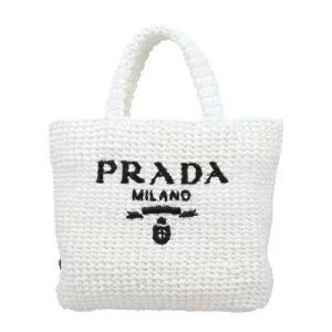 Prada White Crochet Tote Bag V OOL BIANCO